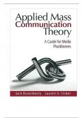 Test Bank For Applied Mass Communication Theory A Guide for Media Practitioners, 1st Edition By Jack Rosenberry
