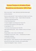 Human Factors in Aviation Exam Questions and Answers 100% Pass