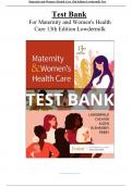 Test Bank For Maternity and Women's Health Care 13th Edition by Deitra L. Lowdermilk All Chapters (1-37) | A+ COMPLETE GUIDE 2024