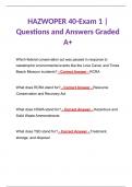 HAZWOPER 40-Exam 1 | Questions and Answers Graded A+