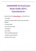 HAZWOPER 40 Final Exam Study Guide 2024 | Guaranteed A+