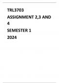 TRL3703 ASSIGNMENT 2 ,3 AND 4 COMBO SEMESTER 1 2024