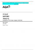 AQA A-LEVEL HISTORY 7042/1C Paper 1C Mark Scheme June 2023