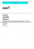 AQA A-LEVEL HISTORY 7042/1L Paper 1L Mark Scheme June 2023