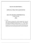 MATH 230 MIDTERM 1 MULTIVARIABLE DIFFERENTIAL CALCULUS OFFICIAL PRACTICE