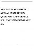 AEROMEDICAL ARMY 2K17 ACTUAL EXAM REVIEW QUESTIONS AND CORRECT SOLUTIONS 2024/2025 GRADED A+.