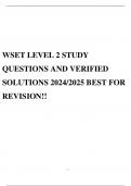 WSET LEVEL 2 STUDY QUESTIONS AND VERIFIED SOLUTIONS 2024/2025 BEST FOR REVISION!!