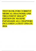 TEST BANK FOR CURRENT MEDICAL DIAGNOSIS AND TREATMENT 2024 62nd  EDITION BY MAXINE PAPADAKIS ALL CHAPTERS INCLUDED LATEST UPDATE 2024