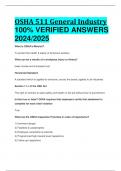 BEST REVIEW OSHA 511 General Industry 100% VERIFIED ANSWERS  2024/2025
