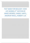 Test Bank for Biology, How Life Works 4th Edition by James Morris, Daniel Hartl, Andrew Knoll, Robert Lue