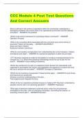 CCC Module 4 Post Test Questions  And Correct Answers