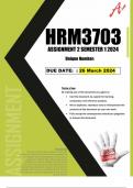 HRM3703 assignment 2 solutions semester 1 2024 (Full referenced solutions)