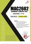 MAC2602 assignment 1 solutions semester 1 2024 (QUIZ 20 QUESTIONS)