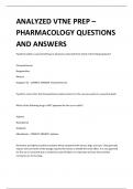 ANALYZED VTNE PREP – PHARMACOLOGY QUESTIONS  AND ANSWERS