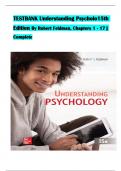 TEST BANK For Understanding Psychology, 15th Edition By Robert Feldman, Verified Chapters 1 - 17, Complete Newest Version