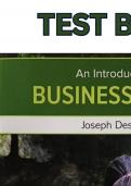Test Bank - An Introduction to Business Ethics-ISE 7th Edition by Joseph Desjardins  - Complete, Elaborated and Latest Test Bank. ALL Chapters (1-12) Included and Updated