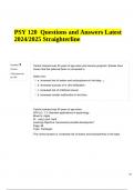 PSY 120 Final Exam Questions and Answers Latest 2024/2025 Graded A+ - Straighterline