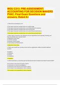 WGU C213. PRE-ASSESSMENT: ACCOUNTING FOR DECISION MAKERS PVAC, Final Exam Questions and answers, Rated A+