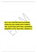  RCFE TEST PREPARATION CALIFORNIA EXAM (ACTUAL EXAM) WITH CORRECT 200+ QUESTIONS WITH WELL ANSWERED ANSWERS LATEST 2024 WELL GRADED A+