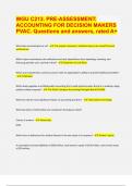 WGU C213. PRE-ASSESSMENT: ACCOUNTING FOR DECISION MAKERS PVAC. Questions and answers, rated A+