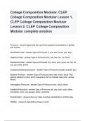 College Composition Modular, CLEP College Composition Modular Lesson 1, CLEP College Composition Modular Lesson 2, CLEP College Composition Modular complete solution