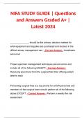 NIFA STUDY GUIDE | Questions and Answers Graded A+ |  Latest 2024