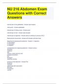 NU 216 Abdomen Exam Questions with Correct Answers