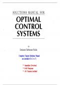 Solutions for Optimal Control Systems, 1st Edition Naidu (Chapters 2 to 7 included)