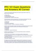PFC 101 Exam Questions and Answers All Correct