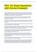 PFC 101 Exam Questions with Correct Answers