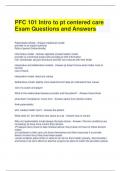 PFC 101 Intro to pt centered care Exam Questions and Answers