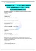 Complete; MLT 111 - Urinalysis & Body Fluids Module 4 With 100% Correct Questions and Answers