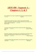 ARM 400 - Segment A - Chapters 1, 2, & 3