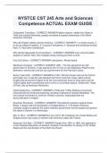 NYSTCE CST 245 Arts and Sciences  Competence ACTUAL EXAM GUIDE