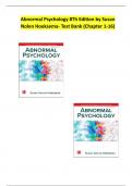 Abnormal Psychology 8Th Edition By Susan Nolen Hoeksema- Test Bank(Chapter 1-16)