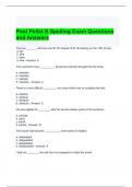 Post Pellet B Spelling Exam Questions and Answers- Graded A