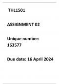 THL1501 assignment 1 (WRITTEN)- 2024 DUE DATE 16 APRIL 