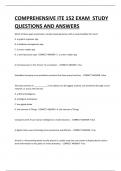 COMPREHENSIVE ITE 152 EXAM  STUDY QUESTIONS AND ANSWERS 