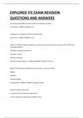 EXPLORED ITE EXAM REVISION QUESTIONS AND ANSWERS 