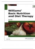 TEST BANK FOR WILLIAMS BASIC NUTRITION AND DIET THERAPY 15TH EDITION BY NIX
