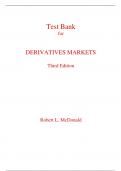 Test Bank For Derivatives Markets 3rd Edition By Robert McDonald (All Chapters, 100% Original Verified, A+ Grade) 