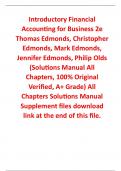 Solutions Manual For Introductory Financial Accounting for Business 2nd Edition By Thomas Edmonds, Christopher Edmonds, Mark Edmonds, Jennifer Edmonds, Philip Olds (All Chapters, 100% Original Verified, A+ Grade) 