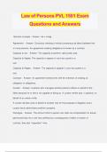 Law of Persons PVL 1501 Exam Questions and Answers