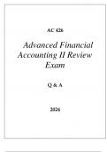 AC 426 ADVANCED FINANCIAL ACCOUNTING II REVIEW EXAM Q & A 2024