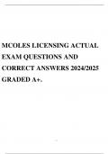 MCOLES LICENSING ACTUAL EXAM QUESTIONS AND CORRECT ANSWERS 2024/2025 GRADED A+.