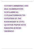 Oxford Cambridge and RSA Examinations  GCEClassical CivilisationH408/23:  Invention of the barbarian A Level question paper with marking scheme (merged)