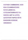 Oxford Cambridge and RSA Examinations  GCEClassical CivilisationH408/24:  Greek art A Level question paper with marking scheme (merged)