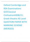 Oxford Cambridge and RSA Examinations  GCEClassical CivilisationH008/21:  Greek theatre AS Level