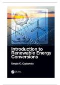 Solution Manual For Introduction to Renewable Energy Conversions, 1st Edition By Sergio Capareda (CRC Press)