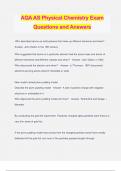 AQA AS Physical Chemistry Exam Questions and Answers